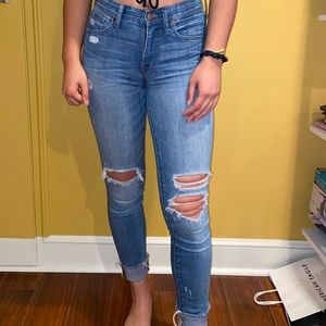 Madewell light denim skinny jeans